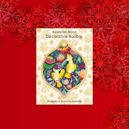Cockatoos & Proteas Christmas Ornament Bauble Set  Kirsten Katz