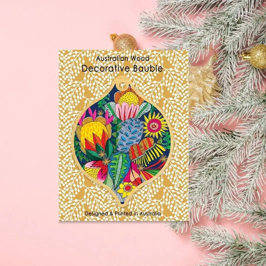 Cockatoos & Proteas Christmas Ornament Bauble Set  Kirsten Katz