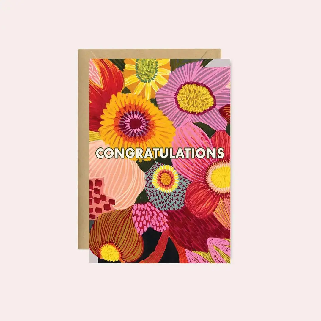 Congratulations Card – Protea Flowers |Australian Made  Kirsten Katz