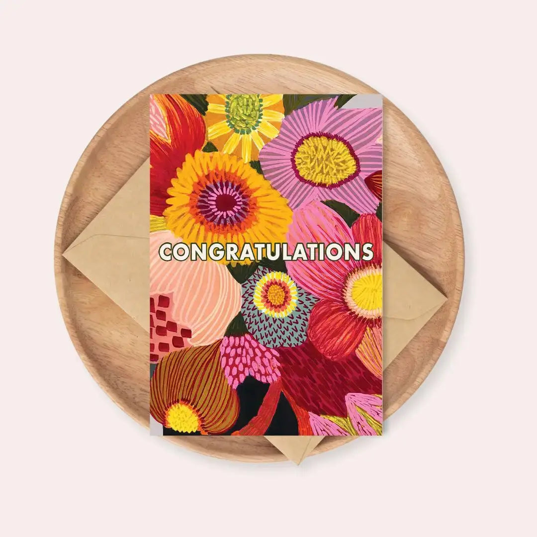 Congratulations Card – Protea Flowers |Australian Made  Kirsten Katz
