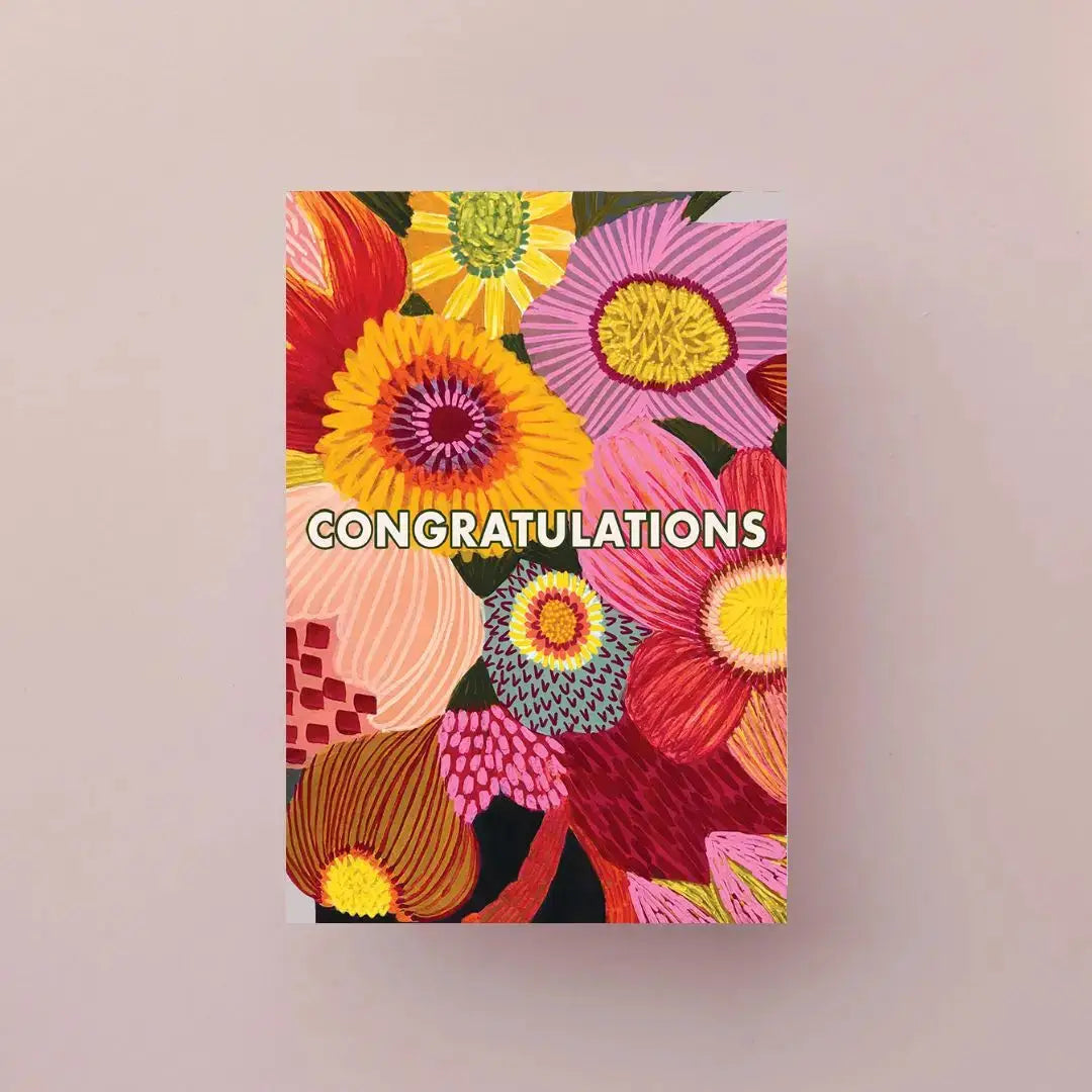 Congratulations Card – Protea Flowers |Australian Made  Kirsten Katz