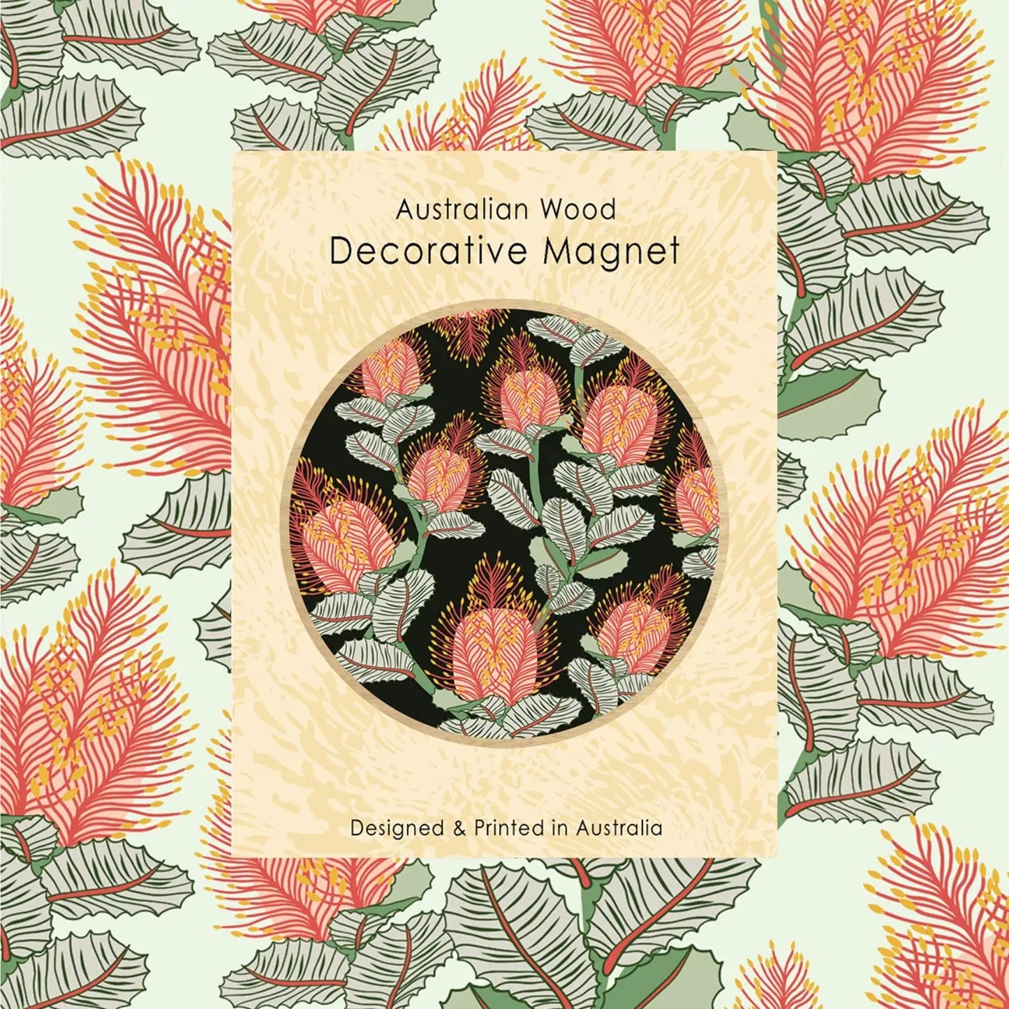 Coral Banksias Magnet & Card Set  Kirsten Katz