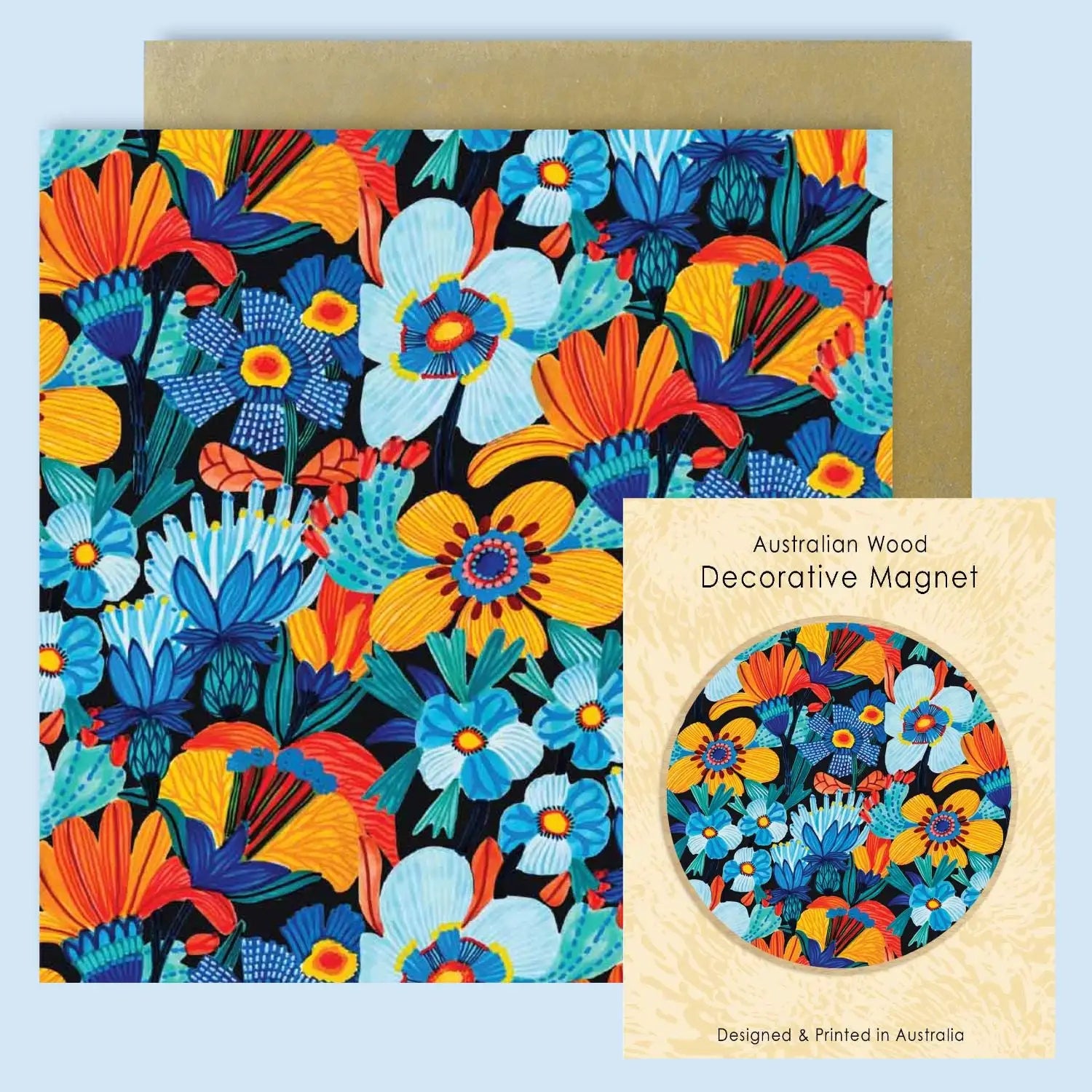 Cornflowers Magnet & Card Set  Kirsten Katz