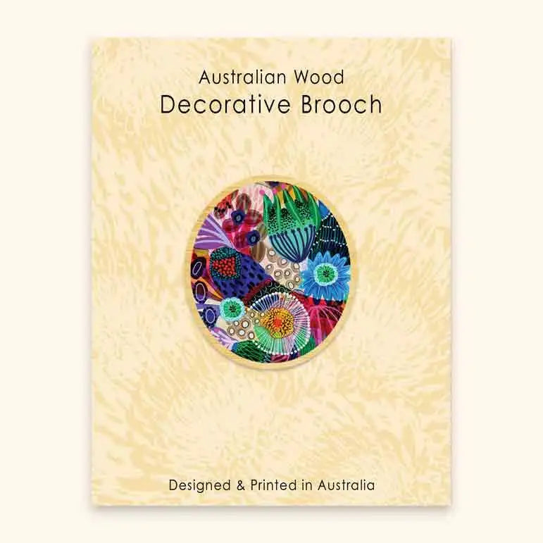 Eden Garden Wooden Brooch  Kirsten Katz