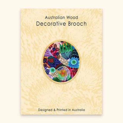 Eden Garden Wooden Brooch  Kirsten Katz