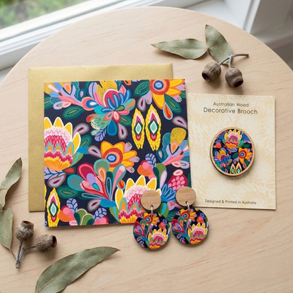 Fantasy Flora Earrings & Brooch Gift Set - Kirsten Katz