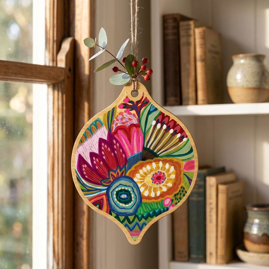 Flower Power Australian Christmas Bauble Kirsten Katz