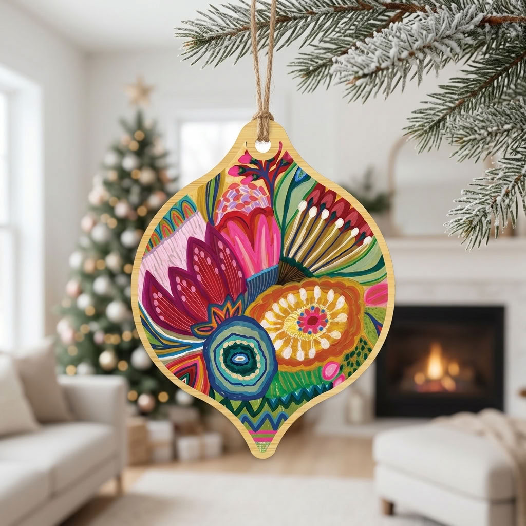 Flower Power Australian Christmas Bauble Kirsten Katz
