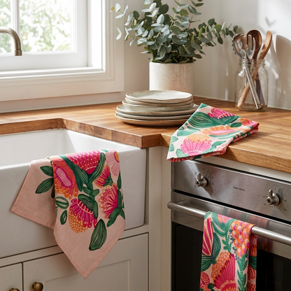 Desert Flowers Tea Towel Set.