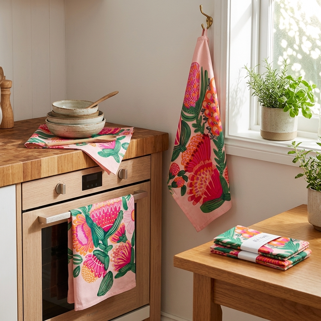Desert Flowers Tea Towel Set.