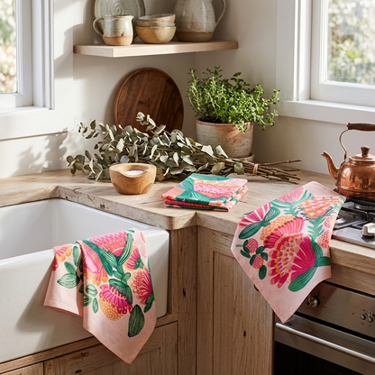 Desert Flowers Tea Towel Set.