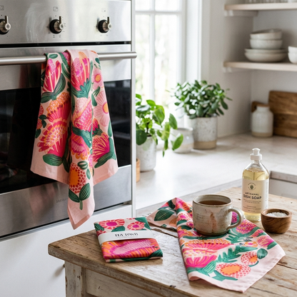 Desert Flowers Tea Towel Set.