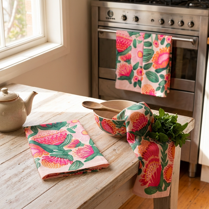 Desert Flowers Tea Towel Set.