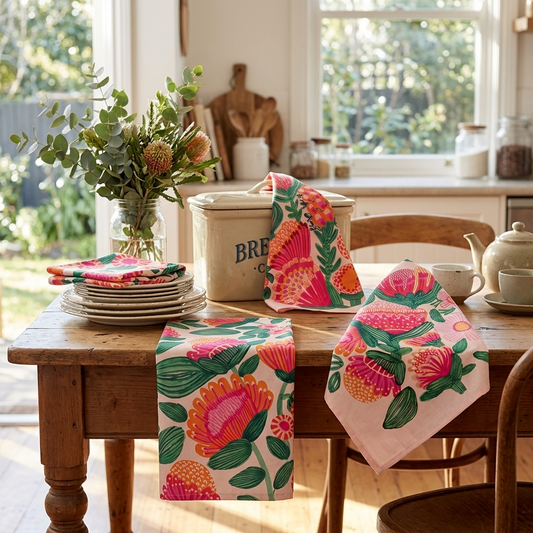 Desert Flowers Tea Towel Set.