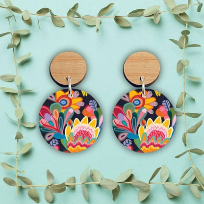 Fantasy Flora Australian Wooden Earrings Kirsten Katz