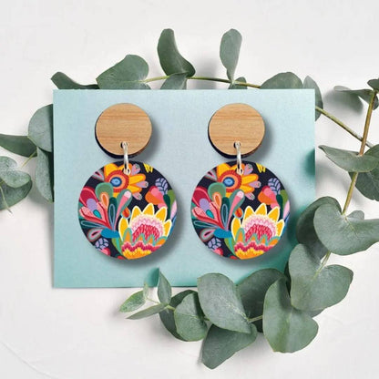 Fantasy Flora Australian Wooden Earrings Kirsten Katz