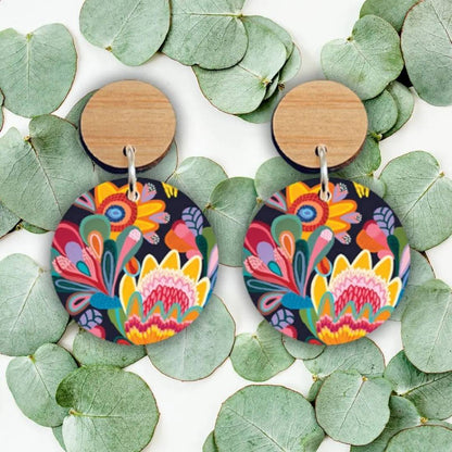 Fantasy Flora Australian Wooden Earrings Kirsten Katz