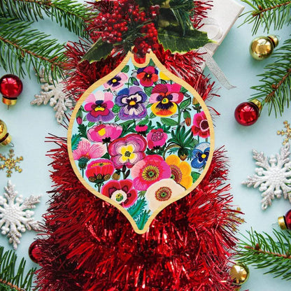 Floral Bling Christmas Ornament Bauble Set Kirsten Katz