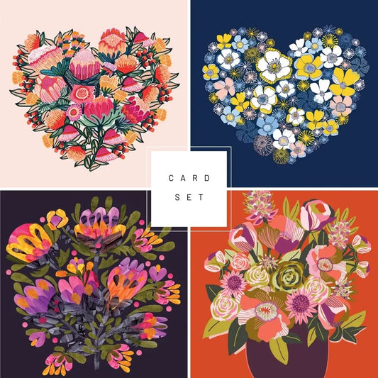 Floral Hearts Card Set Kirsten Katz