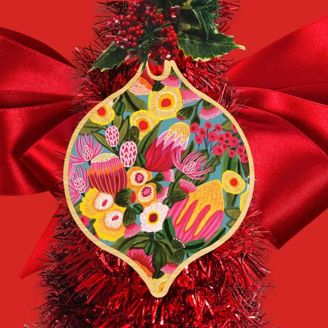 Flowers From The Bush Australian Christmas Bauble  Kirsten Katz