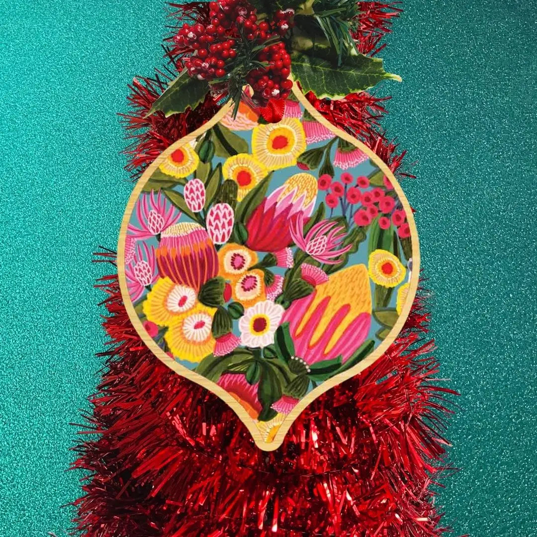 Flowers From The Bush Australian Christmas Bauble  Kirsten Katz