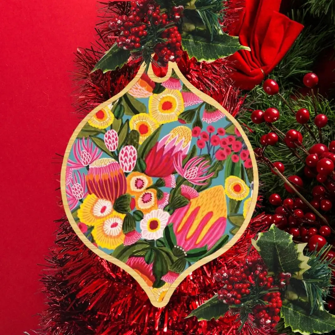Flowers From The Bush Australian Christmas Bauble  Kirsten Katz