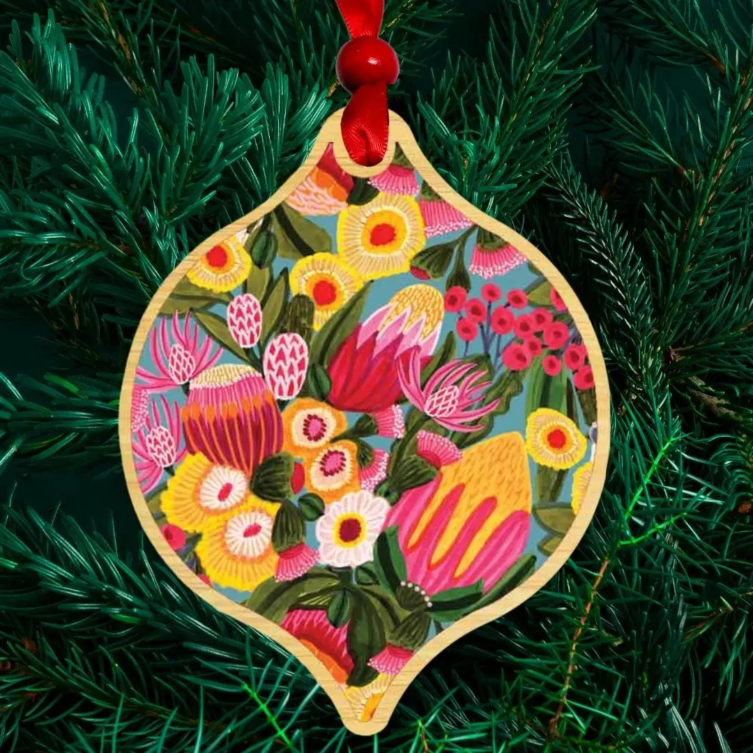 Flowers From The Bush Australian Christmas Bauble  Kirsten Katz