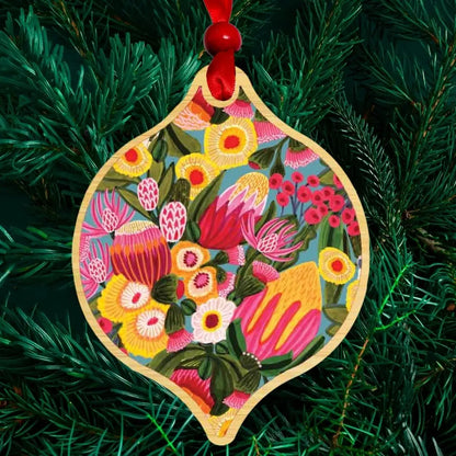 Flowers From The Bush Australian Christmas Bauble  Kirsten Katz