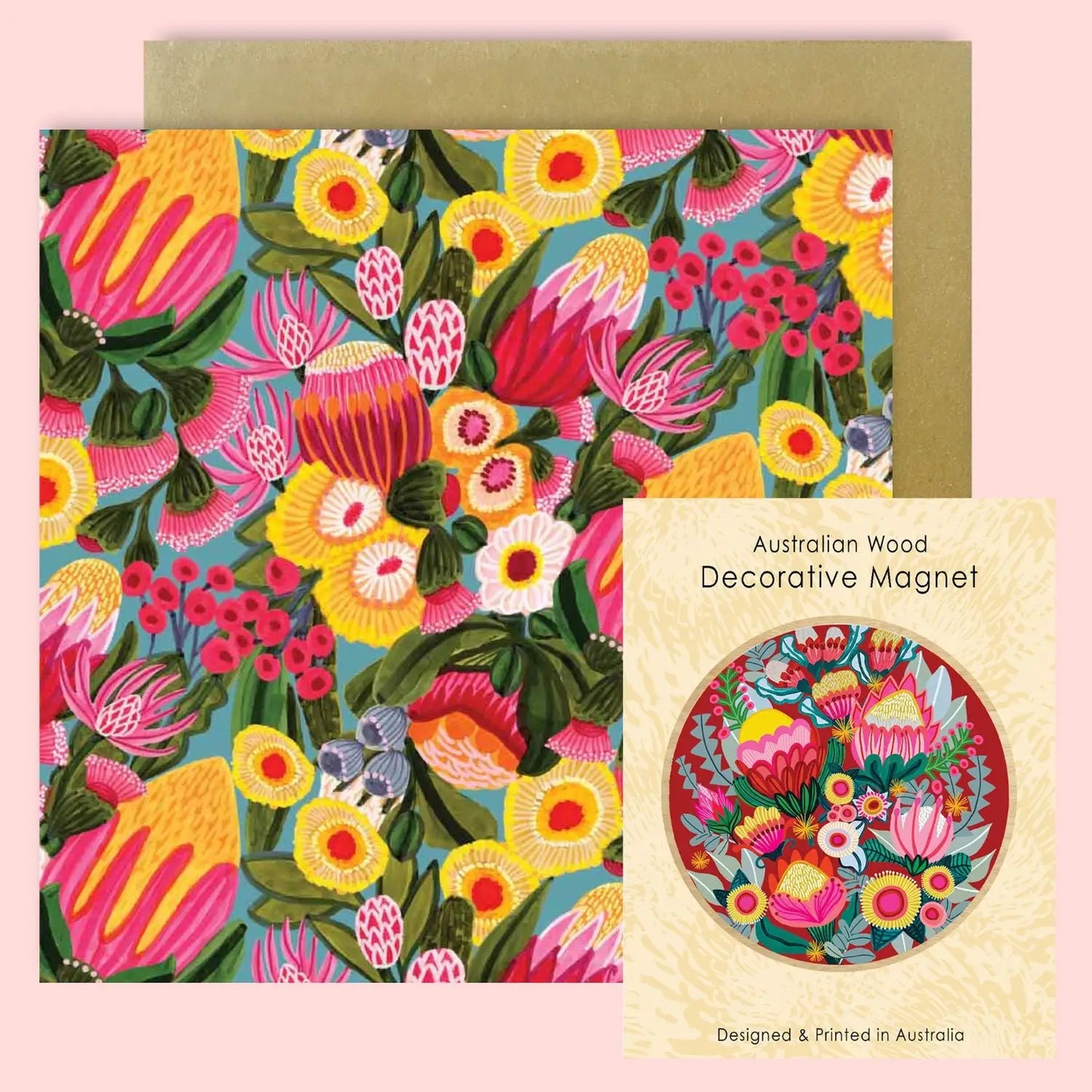 Flowers From The Bush Magnet & Card Set  Kirsten Katz