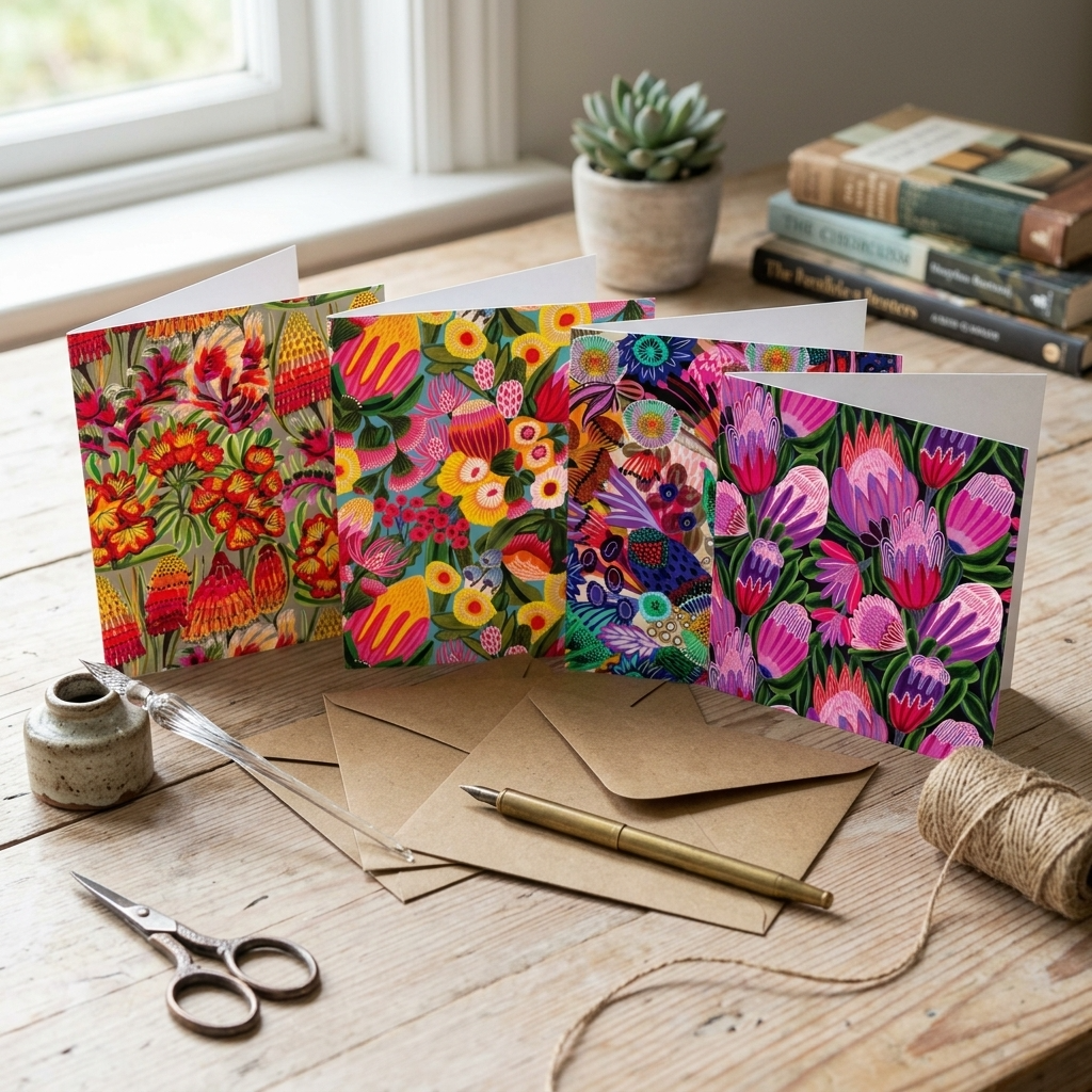 Set of 4 Greeting Cards – Garden of Eden