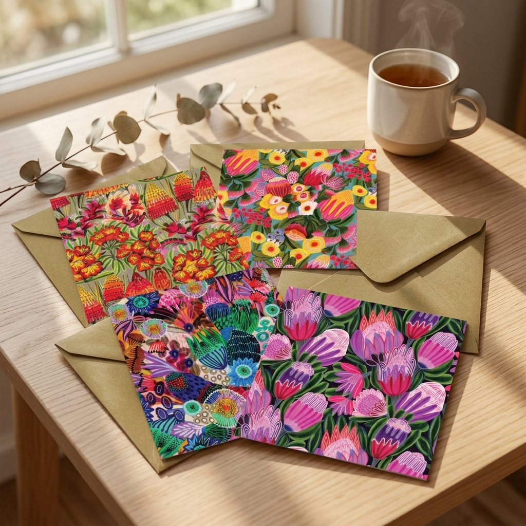 Set of 4 Greeting Cards – Garden of Eden