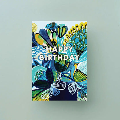 Happy Birthday Card – Blue Native Flowers  Kirsten Katz
