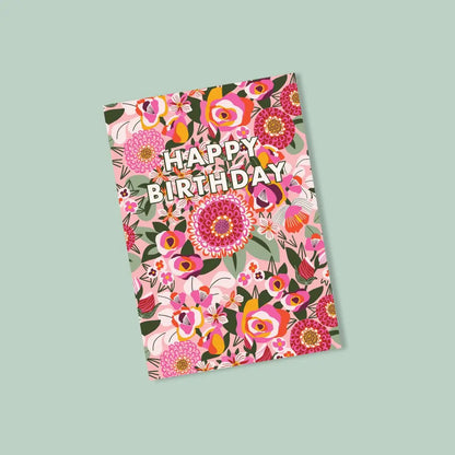 Happy Birthday Card – Lacey Blooms Pink  Kirsten Katz