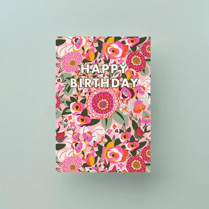 Happy Birthday Card – Lacey Blooms Pink  Kirsten Katz