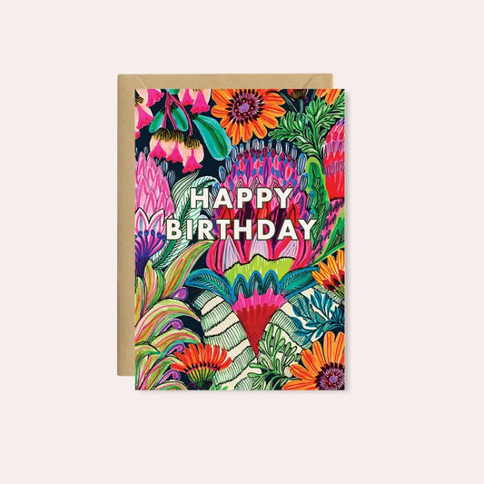 Happy Birthday Card – Tropical Flowers  Kirsten Katz