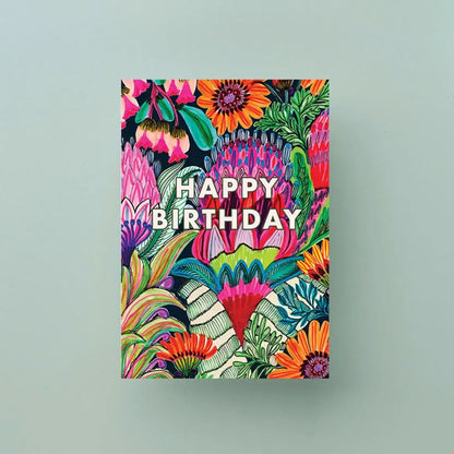 Happy Birthday Card – Tropical Flowers  Kirsten Katz