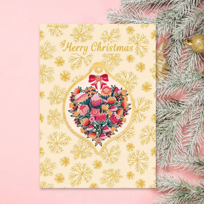 Heart of Flowers Australian Christmas Card & Bauble Kirsten Katz