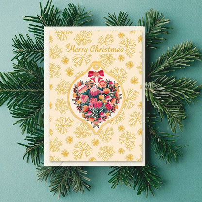 Heart of Flowers Australian Christmas Card & Bauble Kirsten Katz