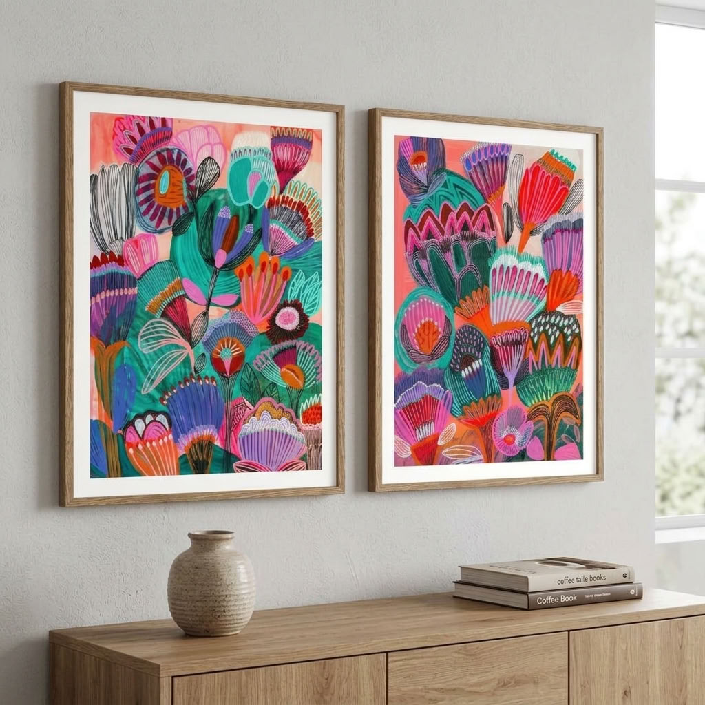Kirsten Katz Kimberley print set, Kimberley Blooms and Kimberley Wildflowers botanical art prints