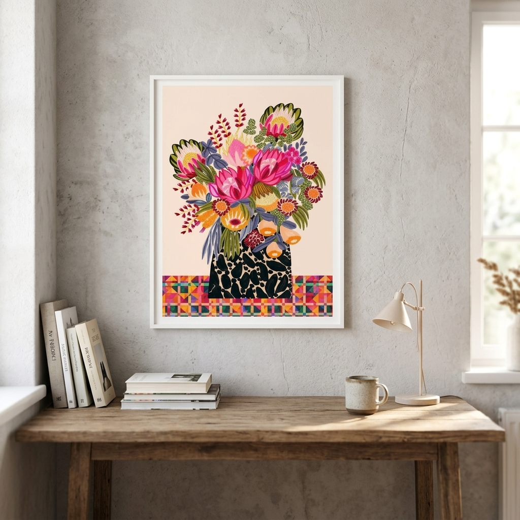Birthday Bouquet Wall Art Print