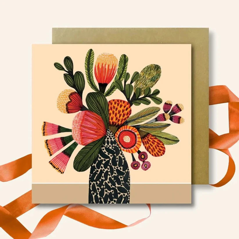 Native Flora Vase Greeting Card - Kirsten Katz