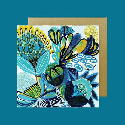 Aussie Blue Natives Greeting Card - Kirsten Katz