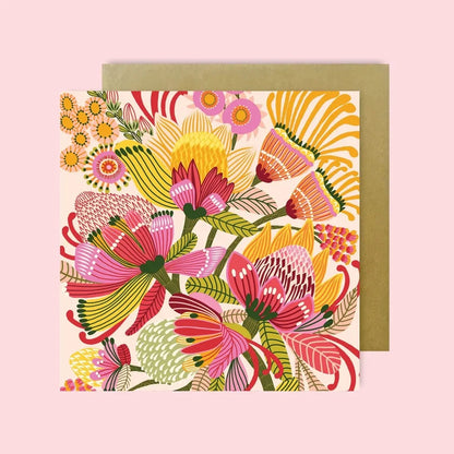 Wild Proteas Greeting Card - Kirsten Katz