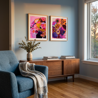 Bold Abstract Native Bloom Print Set