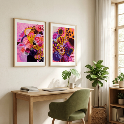 Bold Abstract Native Bloom Print Set