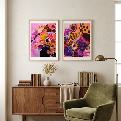 Bold Abstract Native Bloom Print Set