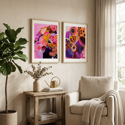 Bold Abstract Native Bloom Print Set