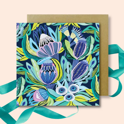 Pastel Beauties greeting card 3 - hand-painted botanical art by Kirsten Katz