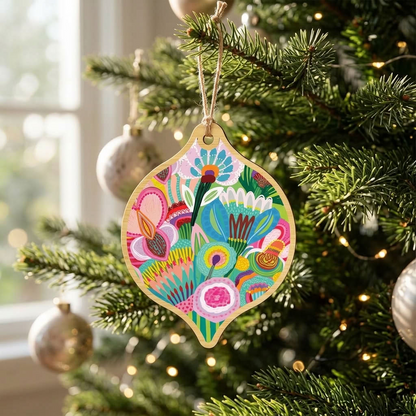 Pastel Flora Australian Christmas Bauble Kirsten Katz