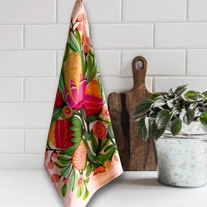 Protea Blooms Designer Tea Towel